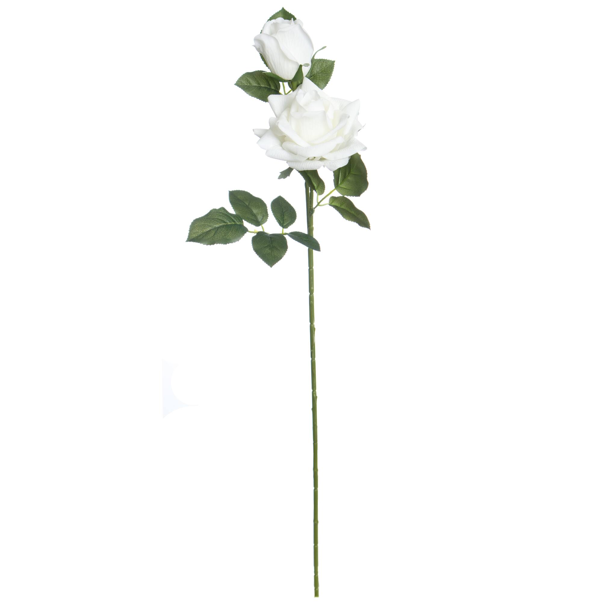 28" White Double Rose Faux Real Stem by Ashland®